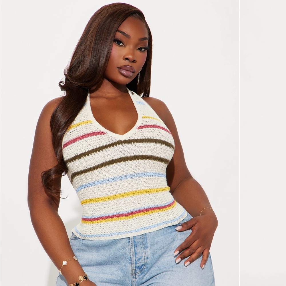 Fashion Nova Multicolor Striped Tank Top